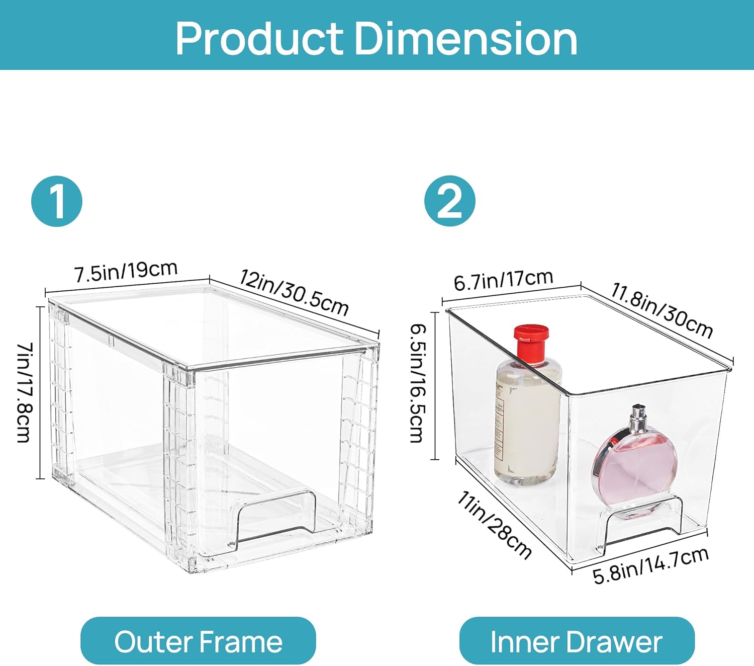 CLEARVA™ Stackable Storage Drawers