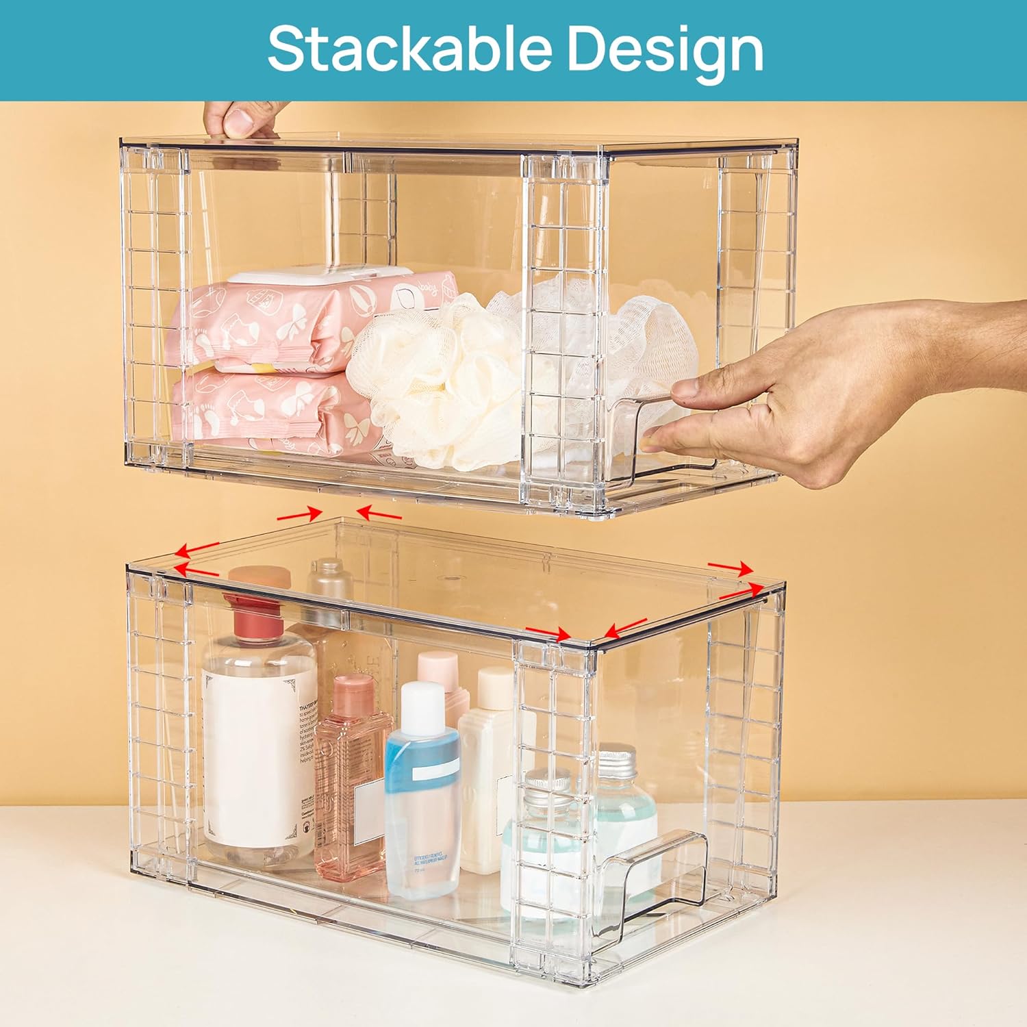 CLEARVA™ Stackable Storage Drawers